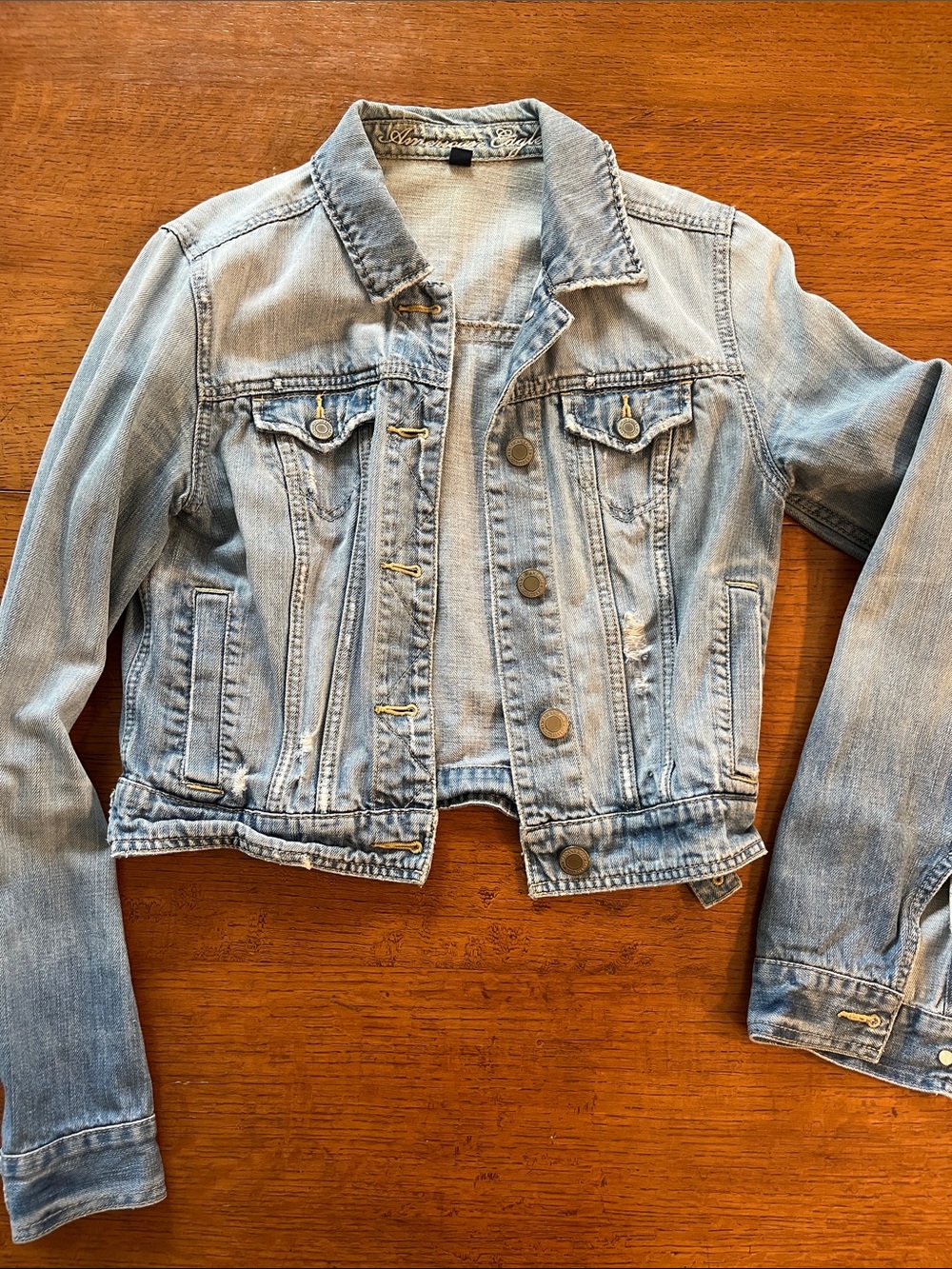 American Eagle Outfitters Light Wash Denim Jacket